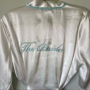 White silky bridal robe